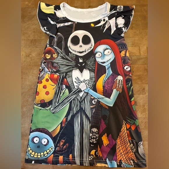 Nightmare Before Christmas Other - Nightmare Before Christmas Jack & Sally Graphic Night Dress Kids M Pajamas
